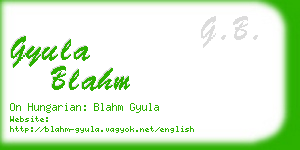 gyula blahm business card